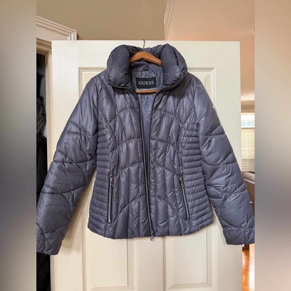 GUESS Women's Gray Quilted Jacket